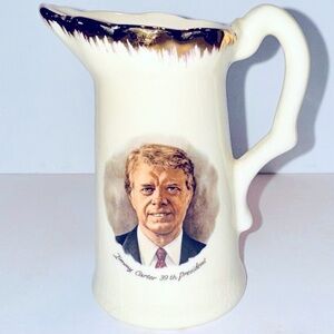 Vintage “Jimmy Carter 39th President” Commemorative Ceramic Pitcher Mini Vase